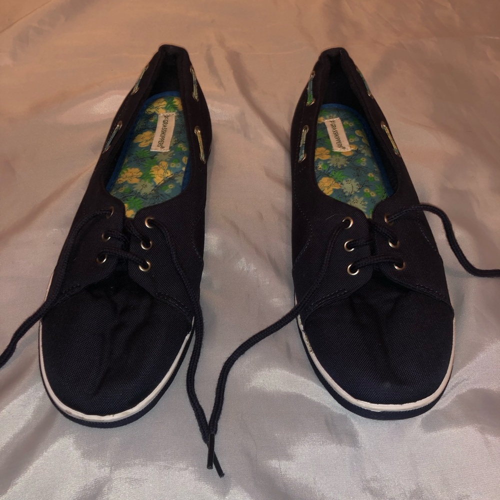 Blue Grasshopper Canvas Women's lace up Shoes - Picture 3 of 5